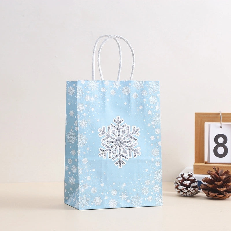 Christmas Snowflake Kraft Paper Gift Bags Cartoon Festival Party Favor Bags|Party Supplies