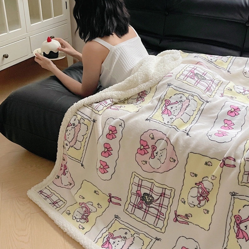 Halloween Cute Animal Pumpkin Fleece Blanket Cozy Bedding Throw for Fall|Home & Living Bedding