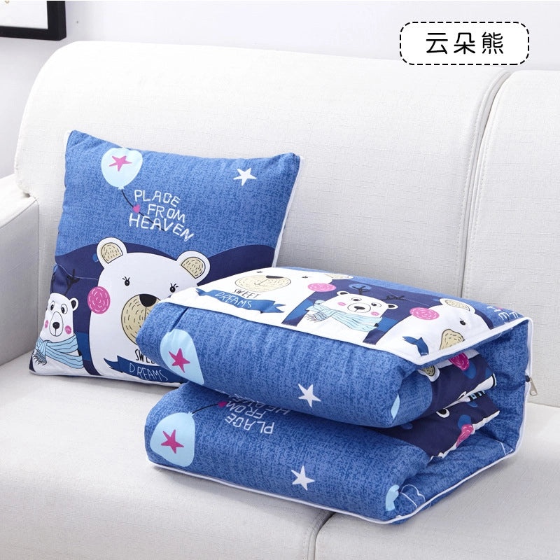 Dual-Use Home and Office Nap Pillow Quilt with Air Conditioning Feature, Printed and Foldable for Easy Storage|Home Textiles & Bedding