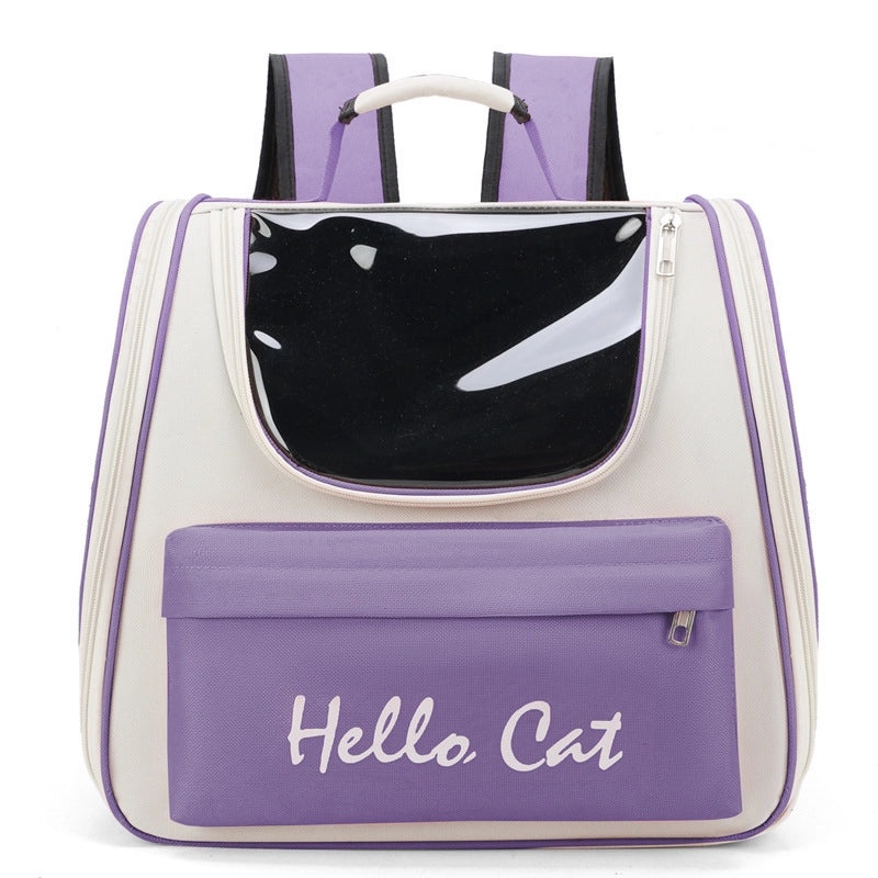 Portable Breathable Cat Carrier Bag Oxford Cloth Scratch Resistant Foldable Pet Backpack for Travel|Pet Carriers & Backpacks