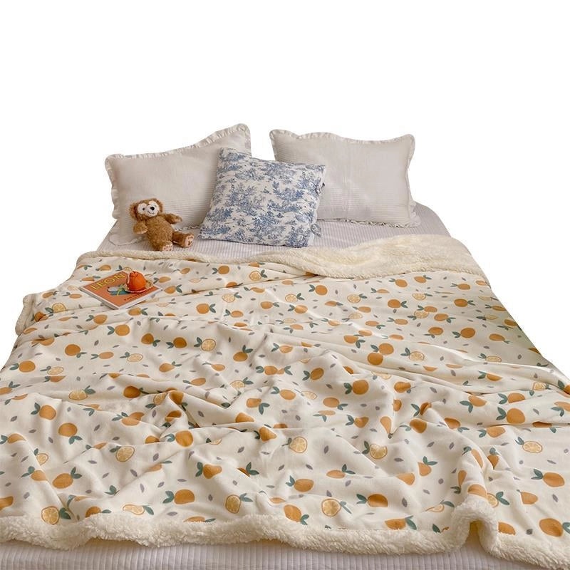 Halloween Cute Animal Pumpkin Fleece Blanket Cozy Bedding Throw for Fall|Home & Living Bedding
