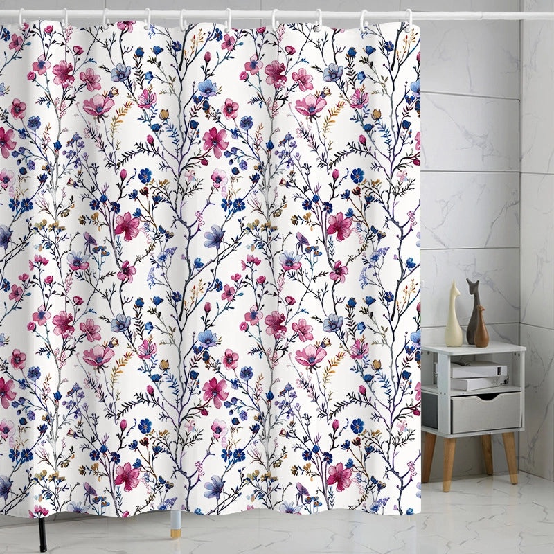 Waterproof Tropical Jungle Leaf Shower Curtain with Hooks 3D Printed Polyester for Bathroom|Shower Curtains & Accessories