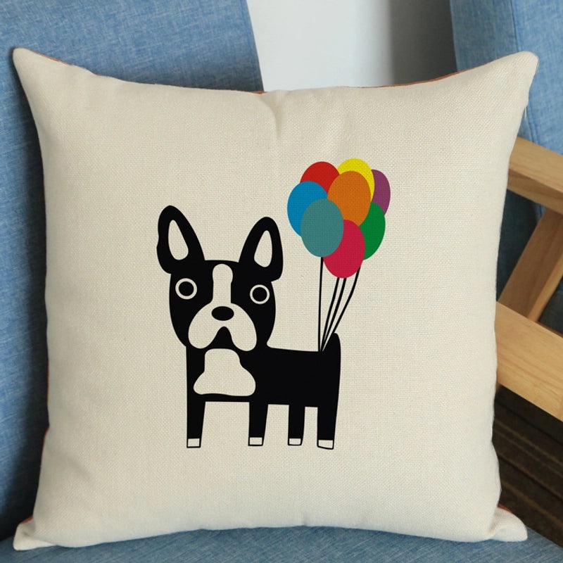 Adorable Dog Pattern Polyester Pillow Covers for Couch & Sofa Decor|Home Decor & Accessories
