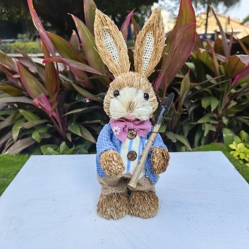 Mini 25cm Woven Rabbit Easter Decor Cute Display Gift Small Prizes Birthday Present|Home Decor & Gifts
