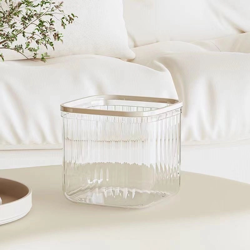 Push-Open Mini Desktop Trash Can Transparent Small Table Paper Bin for Bedroom Office Home Use|Home & Living>Storage & Organization>Trash Bins