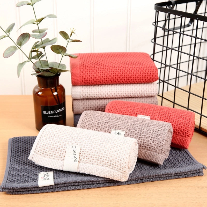 Cotton Honeycomb Gauze Square Face Towel Soft Absorbent Waffle Bath Gift|Home Textiles Bath Towels