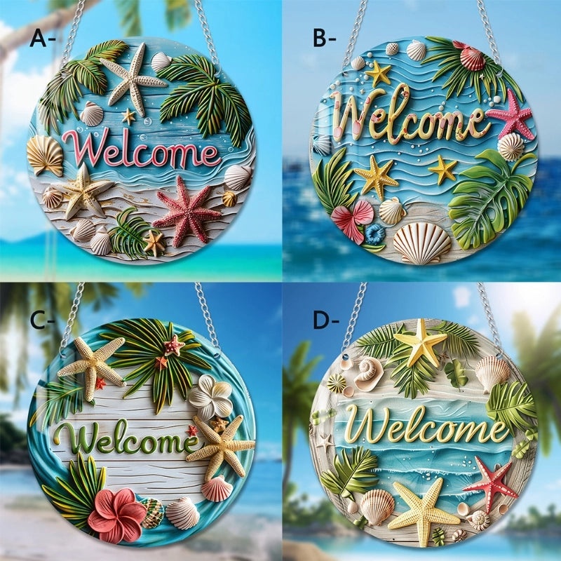 Casual Beach Letter Leaves Starfish Acrylic Pendant for Daily Holiday Wear|Jewelry & Accessories