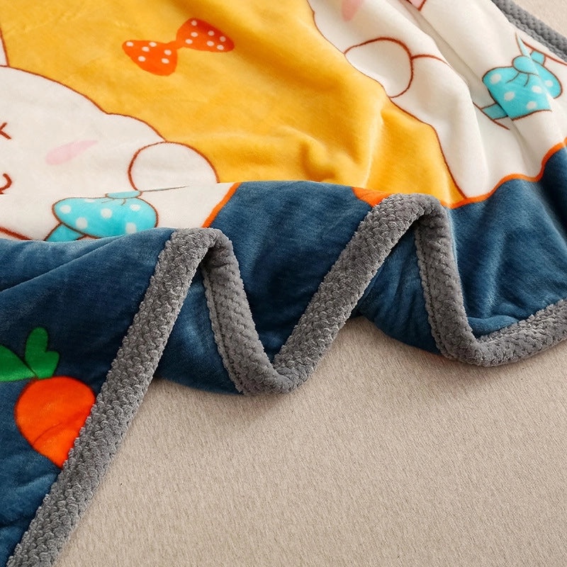 Thickened Autumn Winter Fleece Blanket Soft Coral Flannel Throw Air-conditioning Quilt Gift|Home & Living Bedding Blankets