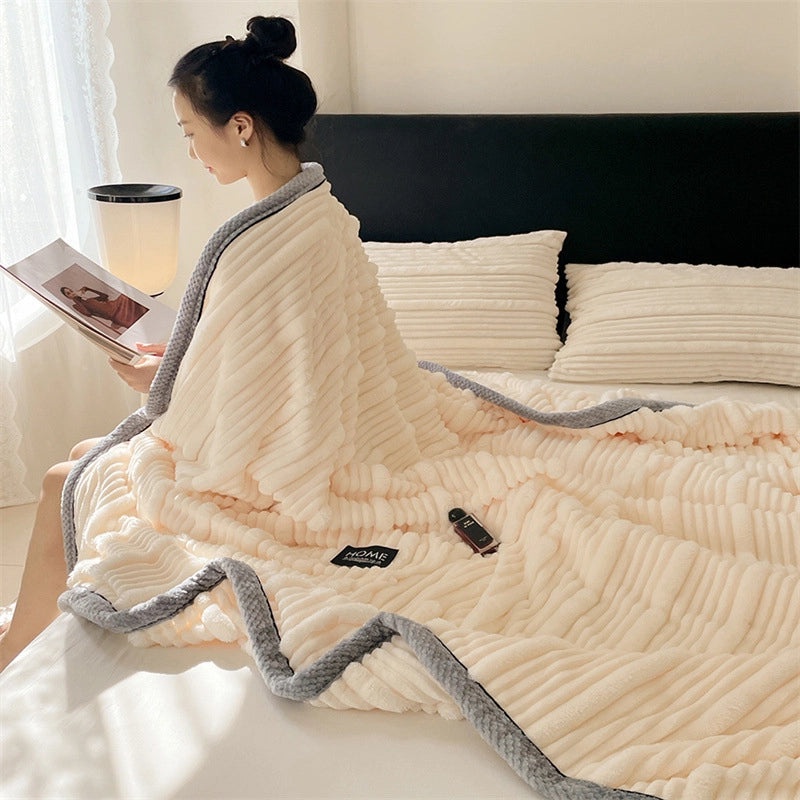 Cozy Heart-Shaped Animal Print Milk Fiber Blanket for Bedding | Home Textiles & Bedding