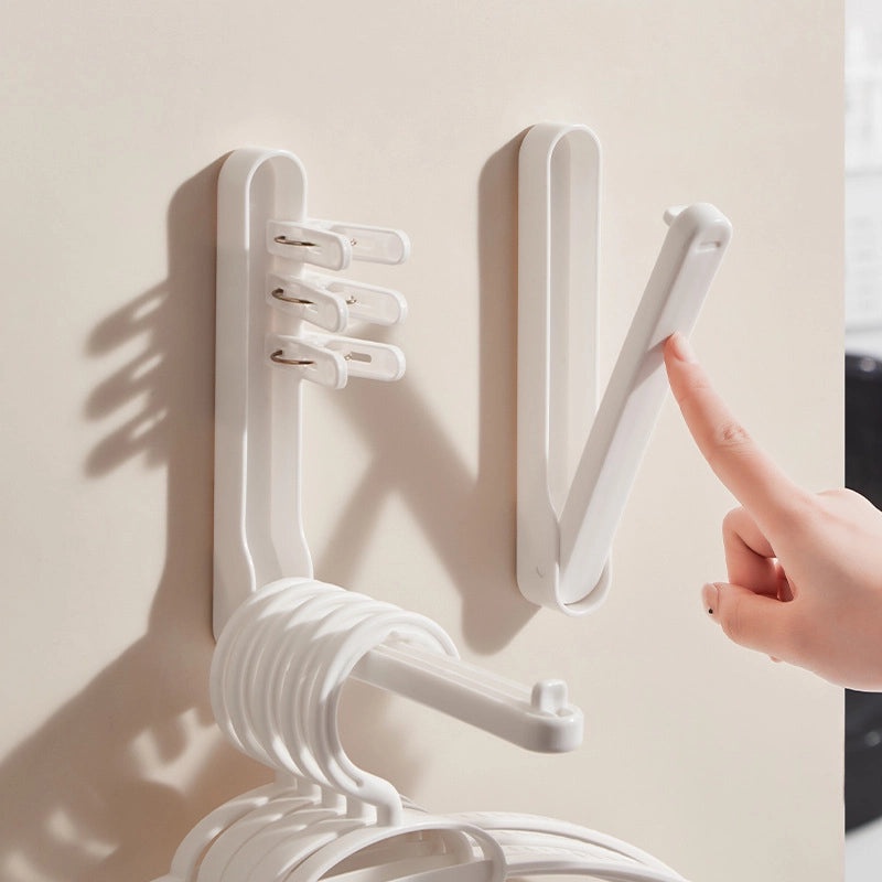 Wall-mounted Folding Clothes Hanger Non-slip Hook for Dormitory Student Use|Home Storage & Organization