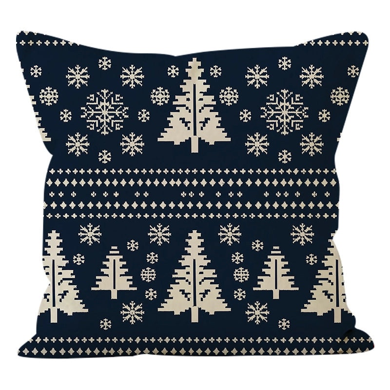 Nordic Christmas Pillow Covers Snowman Snowflake Tree Linen Polyester Sofa Decor|Home Decor