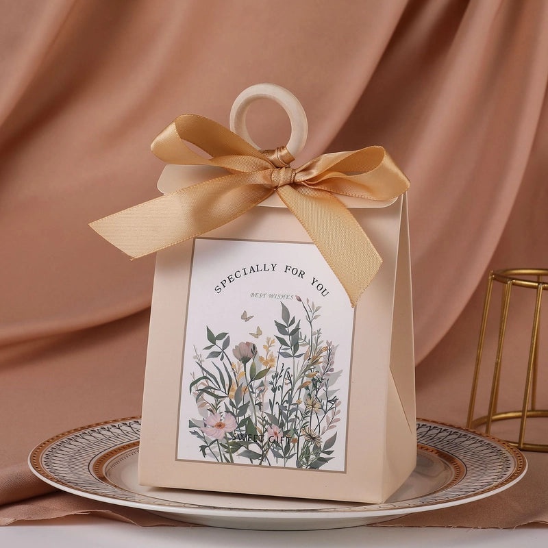 Floral Paper Gift Bags for Wedding Party Engagement Favors|Wedding Supplies