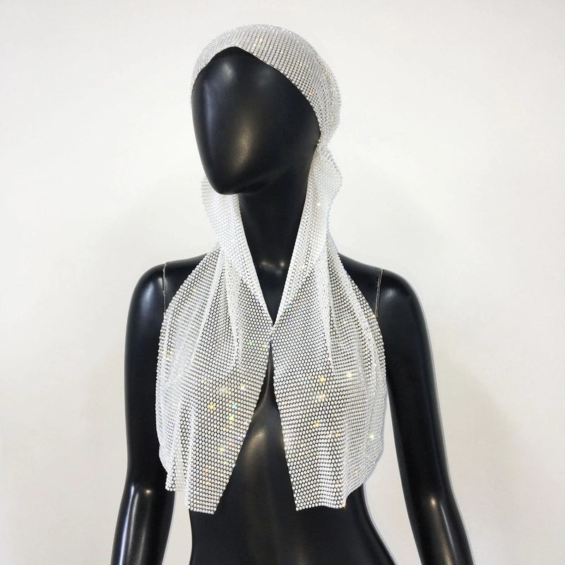 Flash Diamond Grid Elastic Hair Band Personalized Full Diamond Pirate Party Hat|Accessories & Hair Accessories