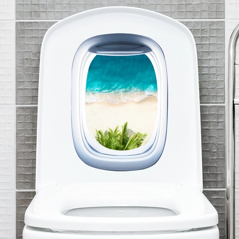 Elegant Landscape PVC Wall Sticker for Bathroom Decor|Home Decor & Wall Art