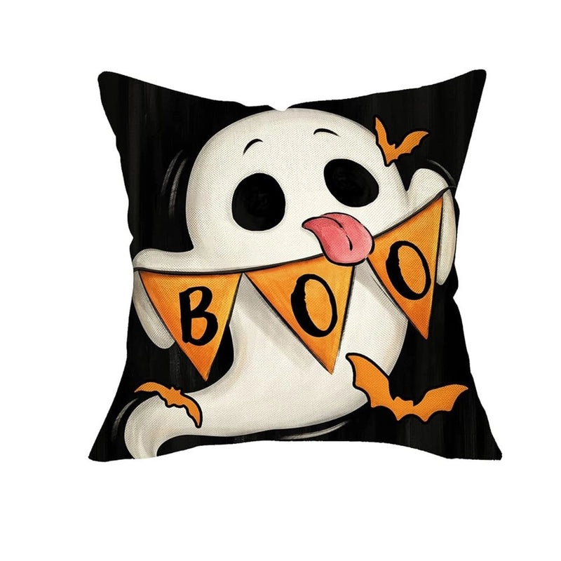 Halloween Minimalist Skull Ghost Linen Pillow Covers for Couch Sofa Decor | Home Decor Pillows