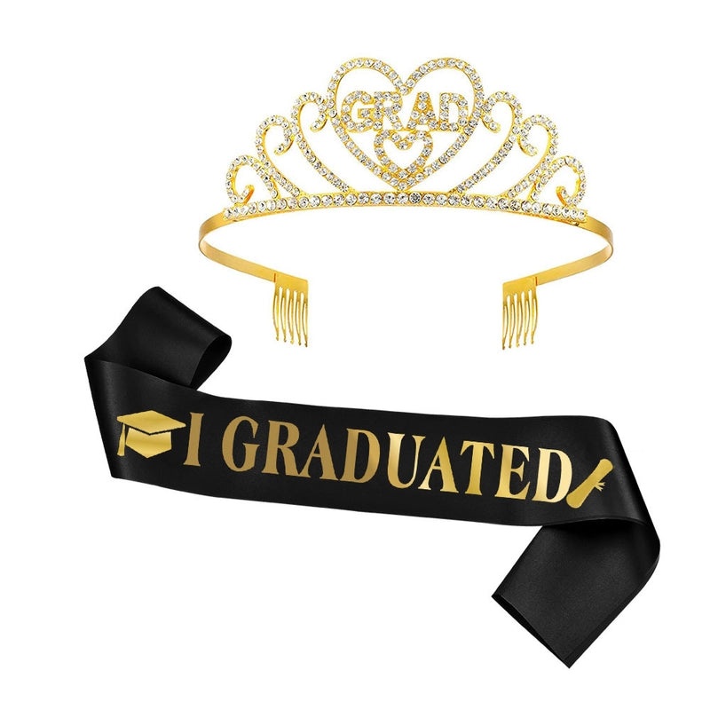 Graduation Season Crown and Shoulder Belt Set for Prom and Party | Accessories & Jewelry