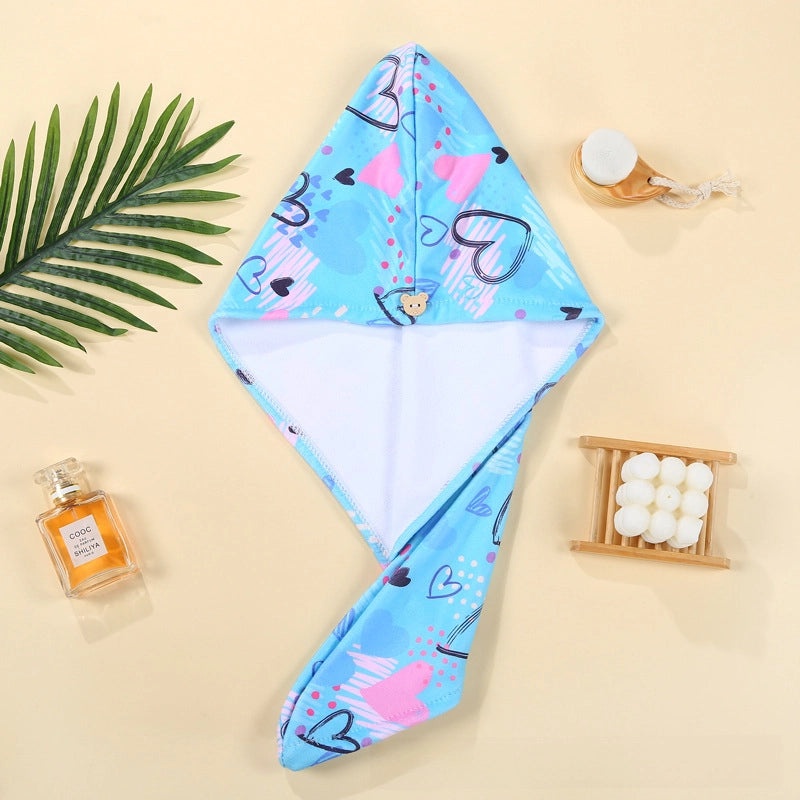 Four Seasons Quick-Dry Absorbent Hair Towel Cap, Thickened Adult Bath Wrap with Printed Design|Home & Living Accessories