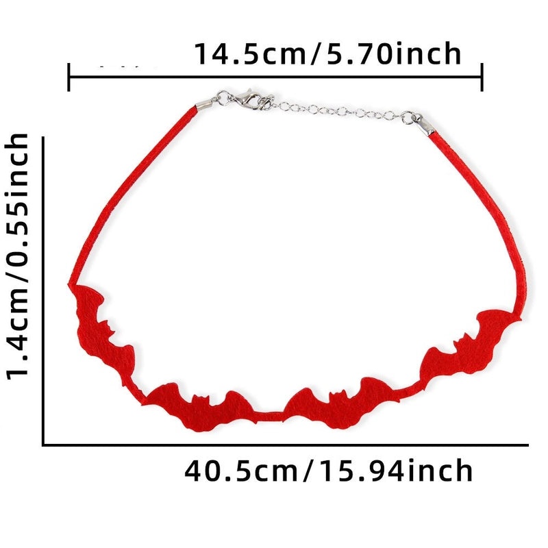 Halloween Spider Bat Skull Necklace Felt Pendant Funny Cool Party Accessory|Jewelry & Accessories