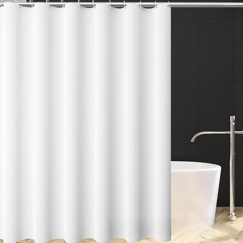 Solid Color Waterproof Shower Curtain Durable Bathroom Fabric Curtain Direct Sale|Bathroom Accessories