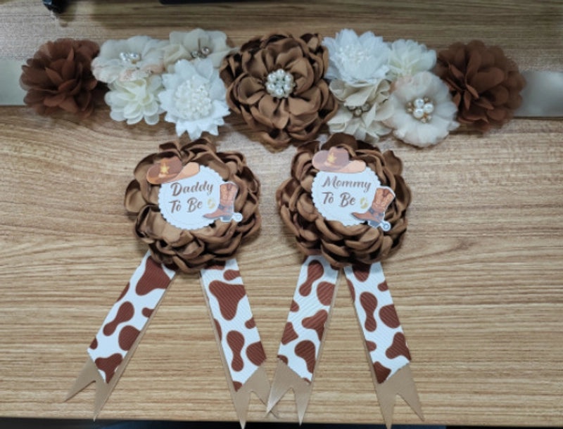 Mom To Be Flower Belt Baby Shower Corsage Badge Decorative Accessory | Baby Shower Accessories
