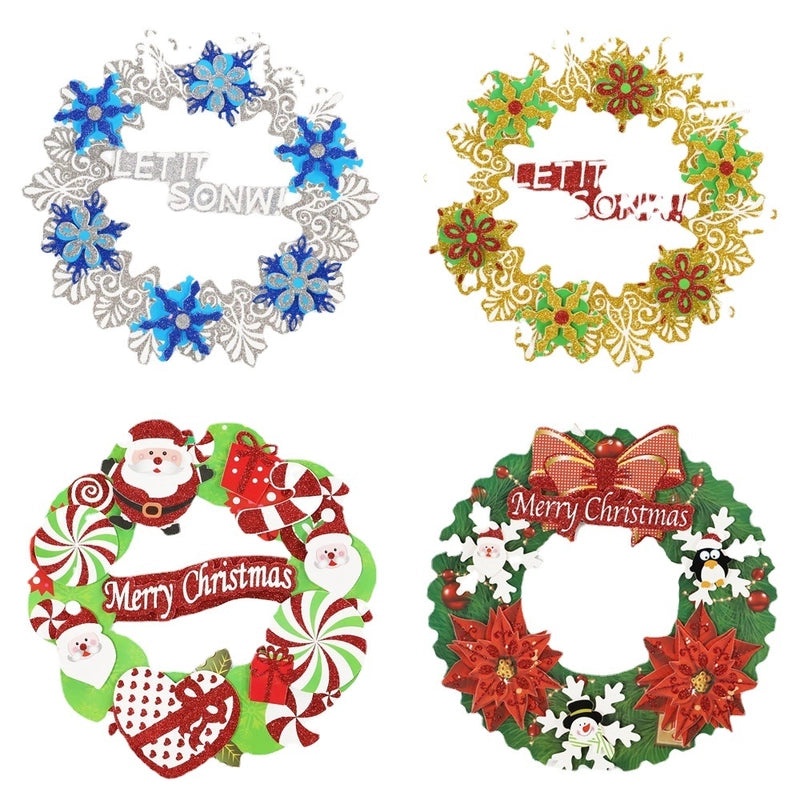 Christmas Scene Dress-up Pendant Paper Wreath Hanging Home Decoration | Christmas Ornaments