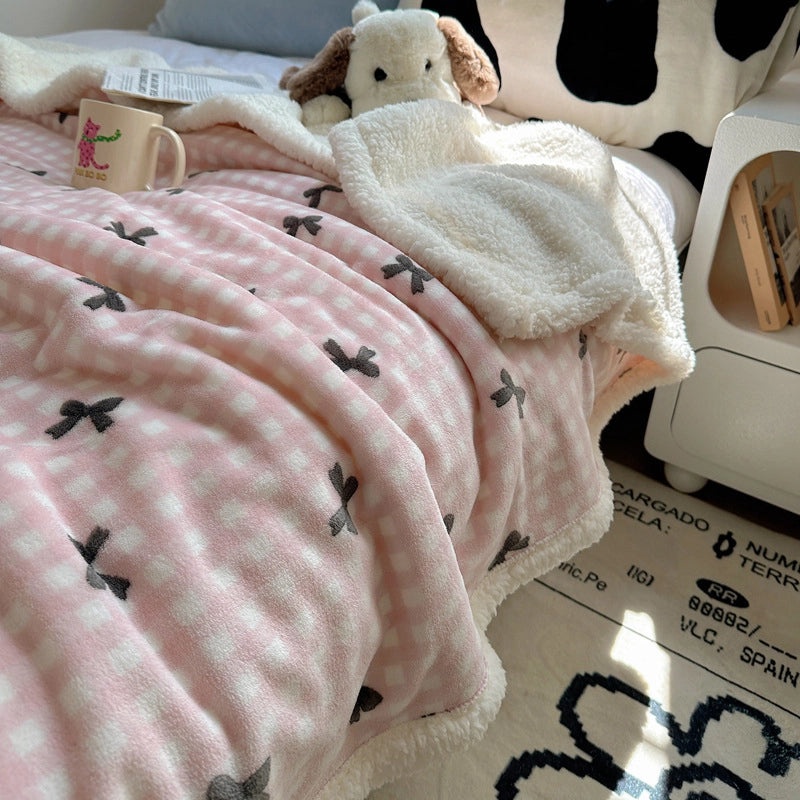 Halloween Cute Animal Pumpkin Fleece Blanket Cozy Bedding Throw for Fall|Home & Living Bedding