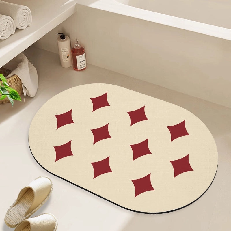 Geometric Heart Shape PVC Bath Mat for Bathroom|Home Decor & Bath Accessories