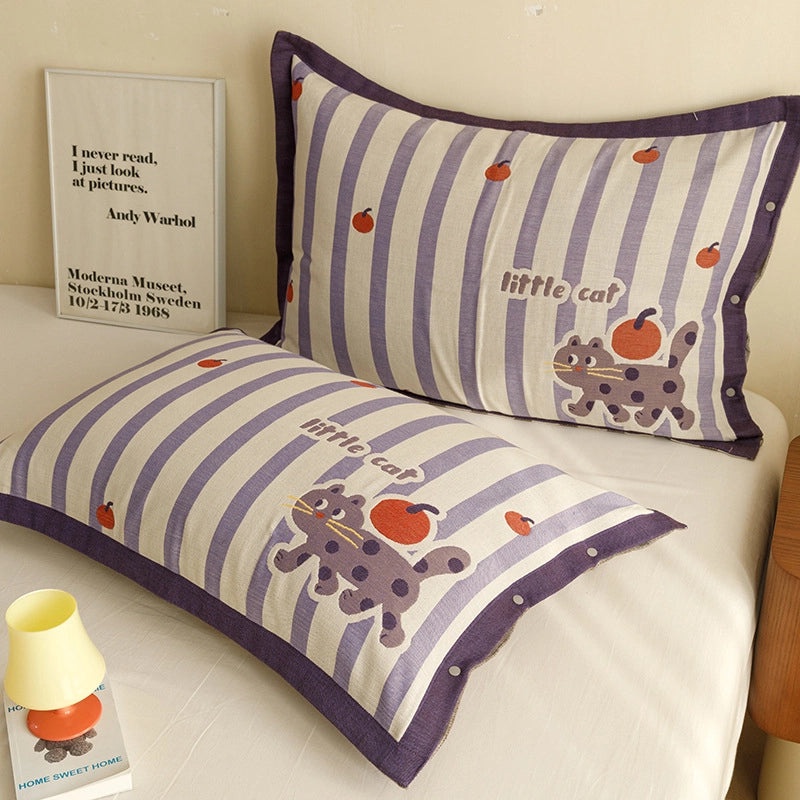 Adorable Animal Print Letter Lattice Cotton Pillow Covers for Couch & Sofa Decor | Home Decor Cushions