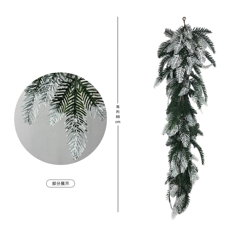 Christmas Snowflake Pine Cone Rattan Garland Hanging Door and Wall Decoration | Christmas Home Decor