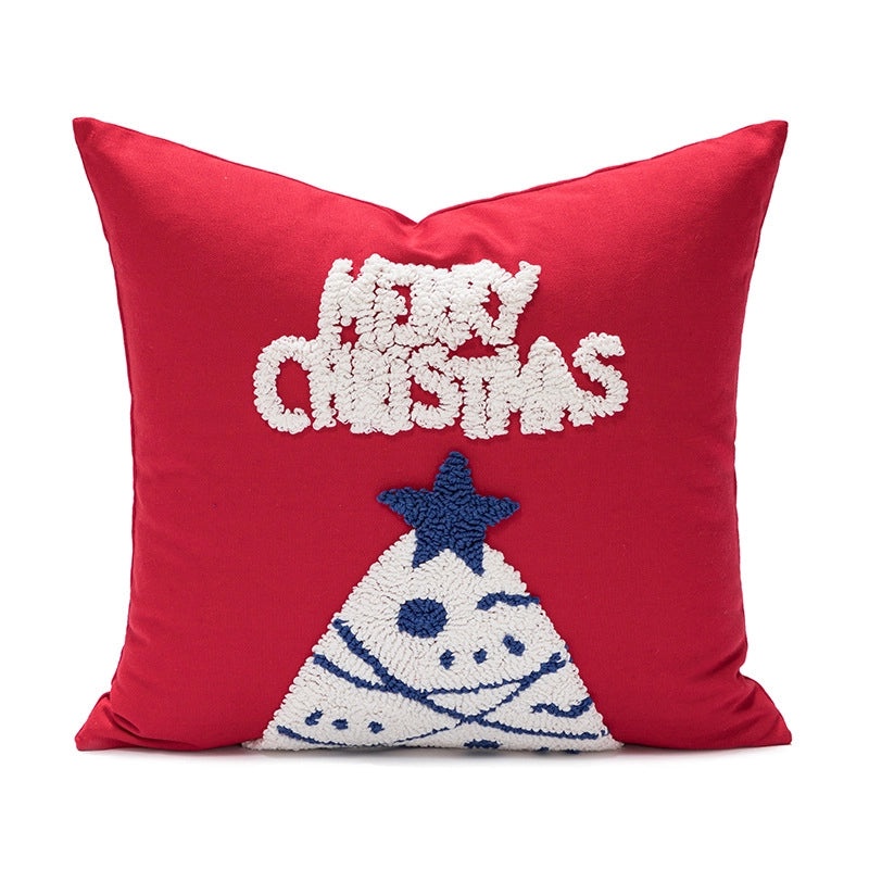 Nordic Christmas Cotton Pillow Covers with Tree Snowman Snowflake Design | Home Decor & Sofa Accessories
