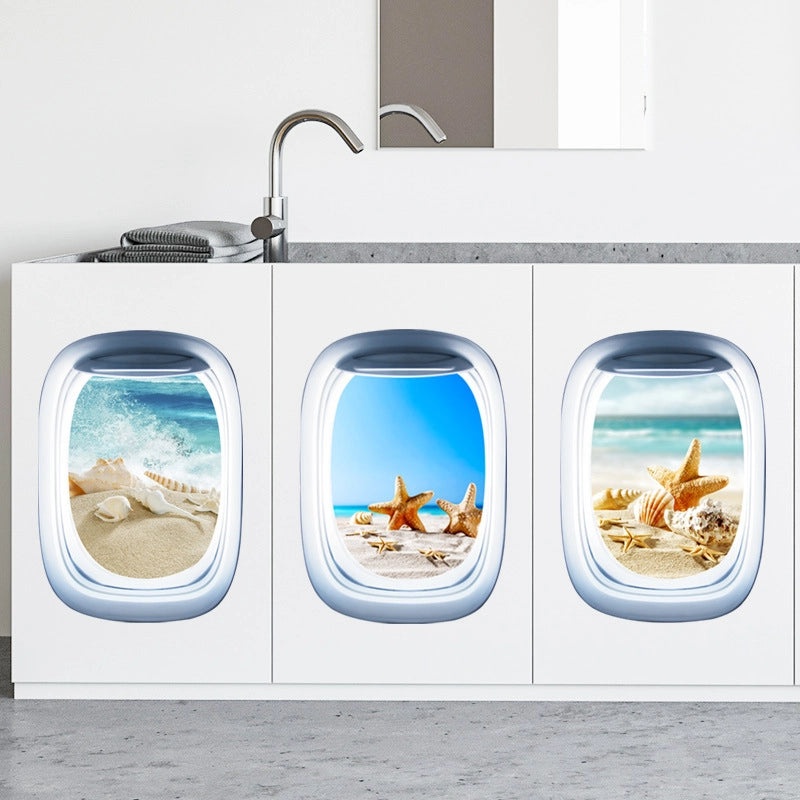 Elegant Landscape PVC Wall Sticker for Bathroom Decor|Home Decor & Wall Art