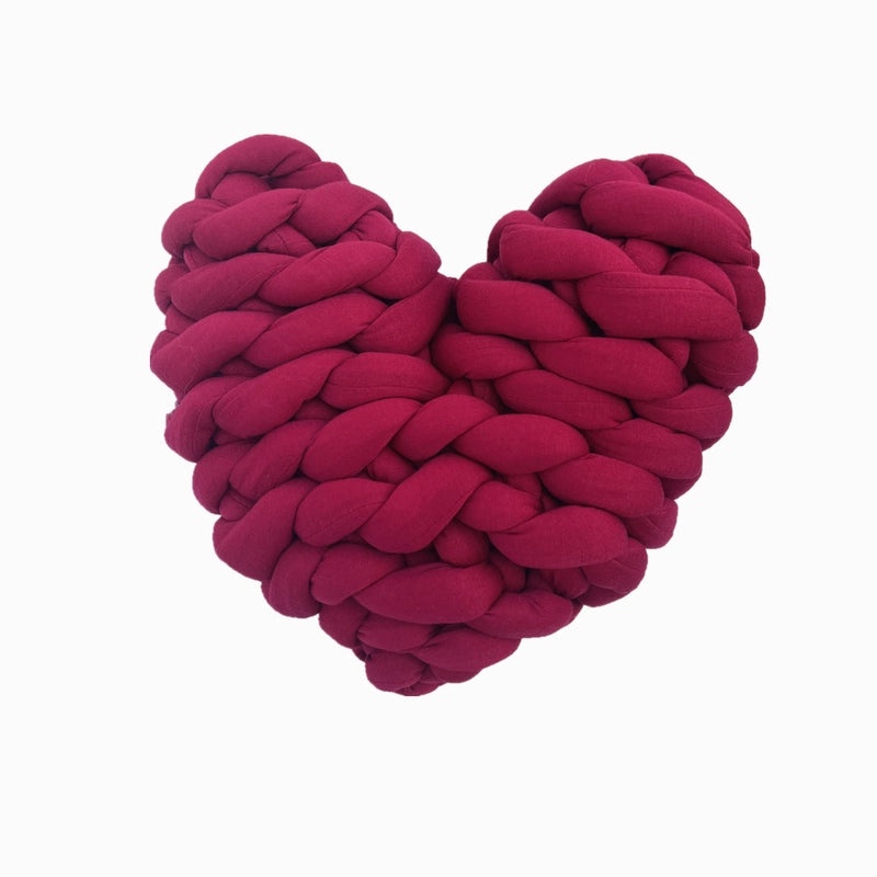 Handmade Nordic Heart-shaped Pillow DIY Core-filled Yarn Woven Cushion Photography Props|Home Decor & Photography Props