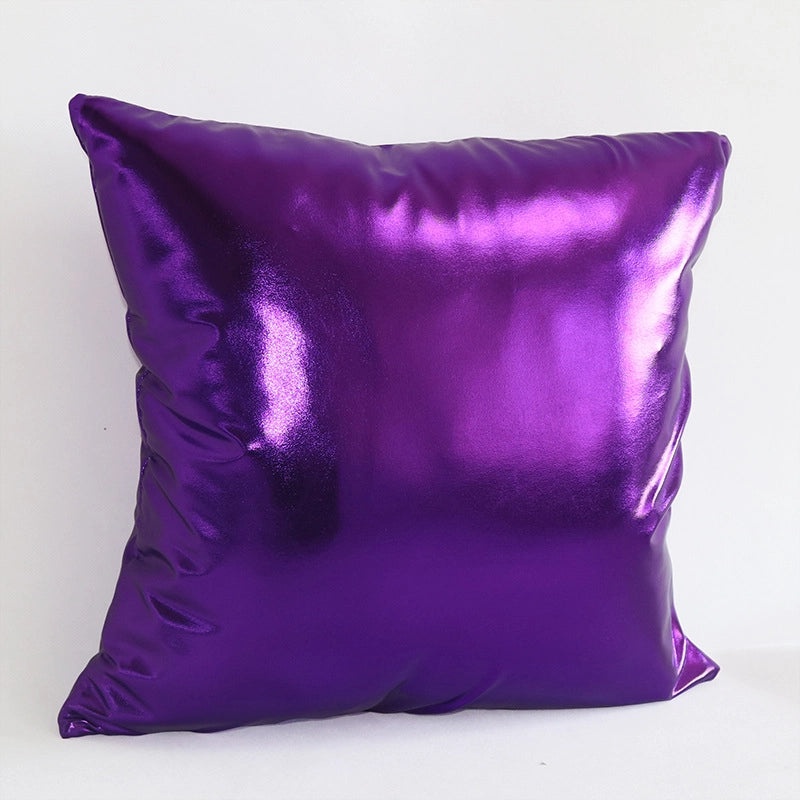 Elegant Solid Color PU Leather Spandex Bronze Pillow Covers for Couch Sofa Decor | Home Decor