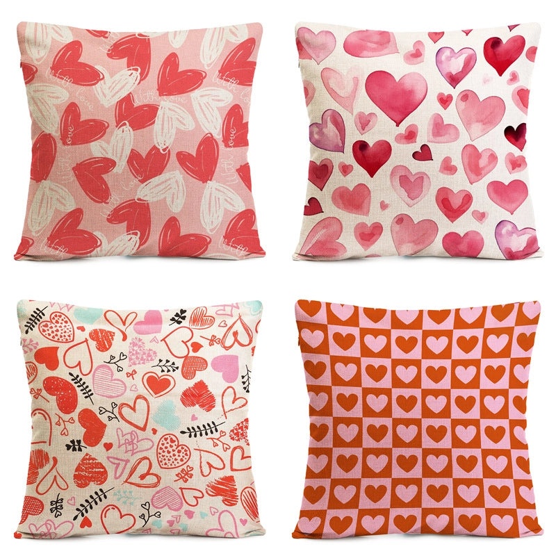 Elegant Heart Shape Linen Pillow Cases for Couch Sofa Decor Minimalist Style Valentine's Day Gift|Home Decor Pillows