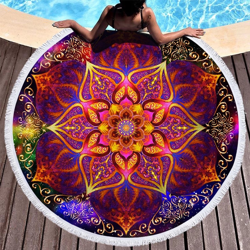 Ethnic Geometric Pattern Lightweight Microfiber Beach Towel for Casual Outdoor Use|Beach Towels