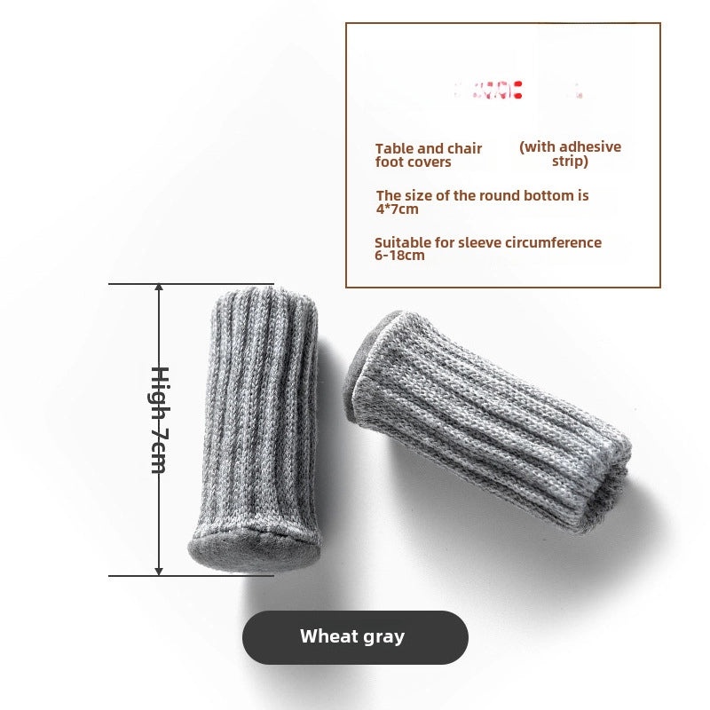 Knitted Silicone Wool Chair Foot Cover Thickened Non-slip Wear-resistant Floor Protector Felt Pad|Home Decor & Furniture Accessories