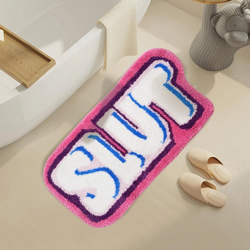 Letter Pattern Polyester Bath Mat for Bathroom Use|Home & Living Bath Accessories