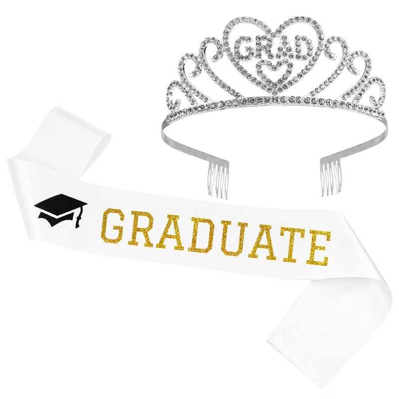 Graduation Season Crown and Shoulder Belt Set for Prom and Party | Accessories & Jewelry