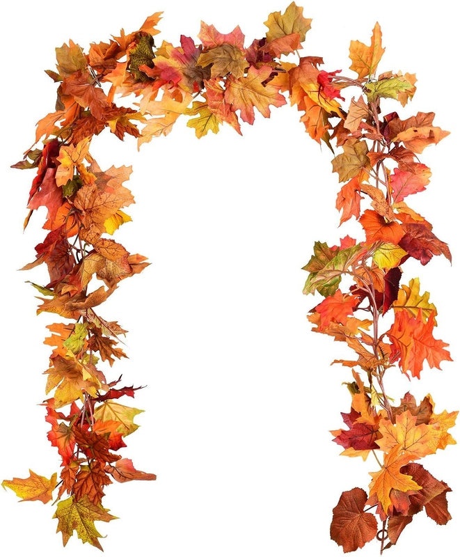 Autumn Maple Leaf Rattan Wreath Hanging Decor for Thanksgiving and Christmas | Home Decorations