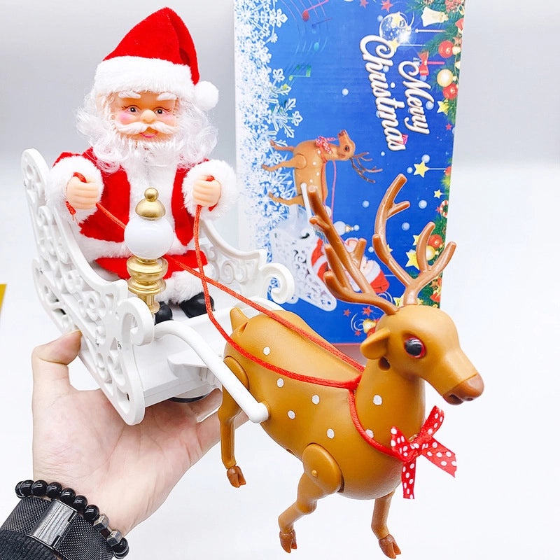 Christmas Fiber Optic Climbing Ladder Red White Double and Single with Santa Deer and Sleigh Decorations|Holiday Decorations
