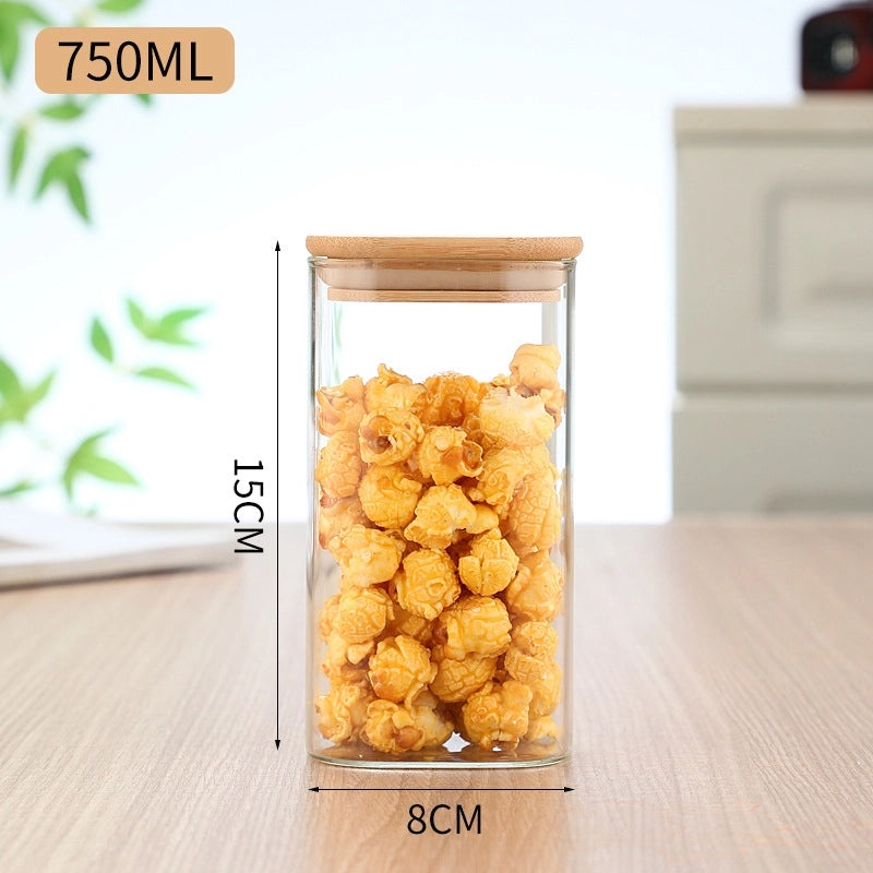 Minimalist Solid Color Wooden Glass Storage Box for Home Organization|Home Storage Containers