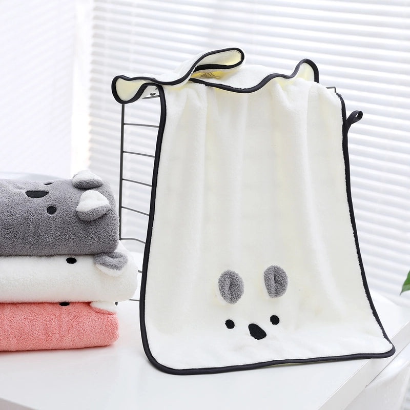 Chuanyue Cute 3D Bear Bath Towel Set for Girls Couples Absorbent Wrap Home Use|Home & Living Bath Towels