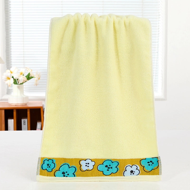 Pure Cotton Thickened Adult Face Towel with Watergrain Texture and Embroidered Logo|Home & Living Towels