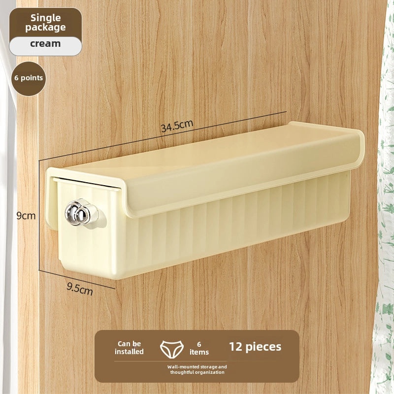 Three-in-One Underwear and Socks Storage Box with Lid, Wall-Mounted Plastic Organizer for Wardrobe|Home Storage & Organization