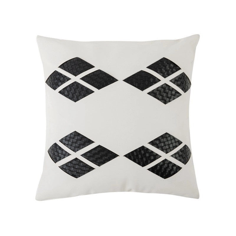 Geometric Pattern Solid Color PU Leather Pillow Covers for Couch Sofa Decor|Home Decor & Cushion Covers