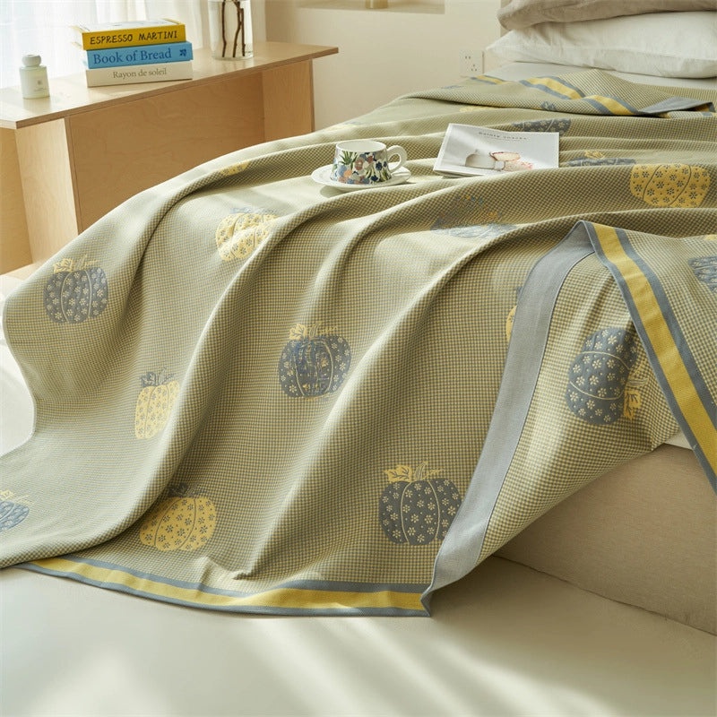 Premium Cotton Yarn-Dyed Jacquard Thick Eight-Layer Gauze Towel Blanket Summer Cooling Blanket | Home Textiles & Bedding