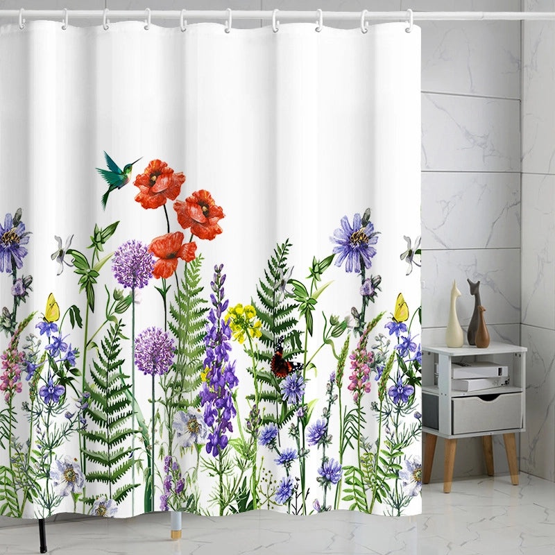 Waterproof Tropical Jungle Leaf Shower Curtain with Hooks 3D Printed Polyester for Bathroom|Shower Curtains & Accessories