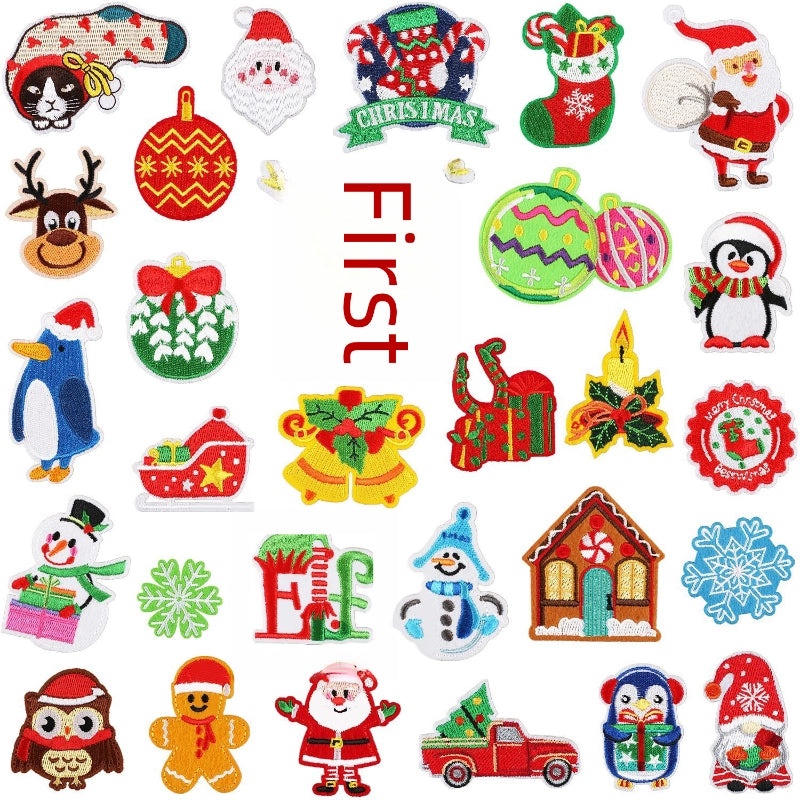 Christmas Cartoon Santa Claus Snowflake Embroidered Patch for Clothing Accessories|Clothing Accessories