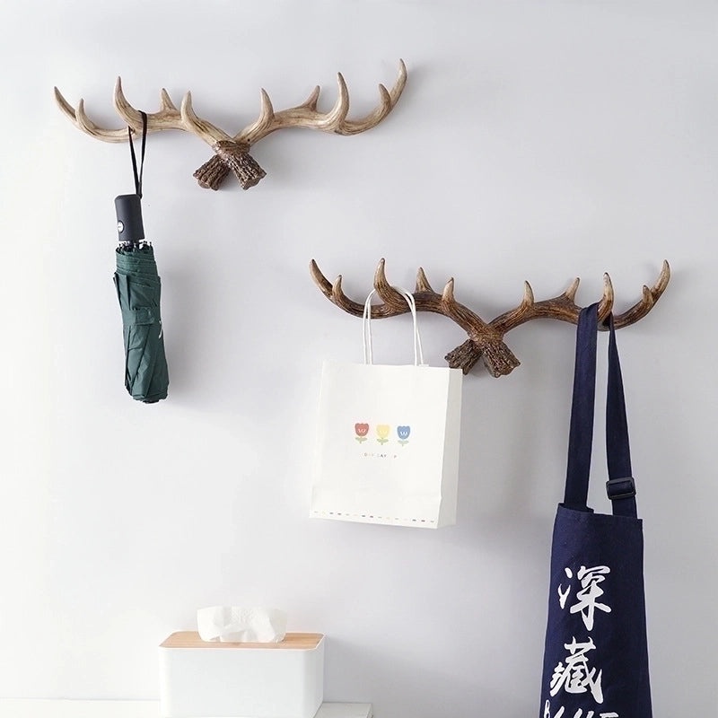 Vintage-Inspired Resin Antler Hooks for Wall | Home Decor & Organization