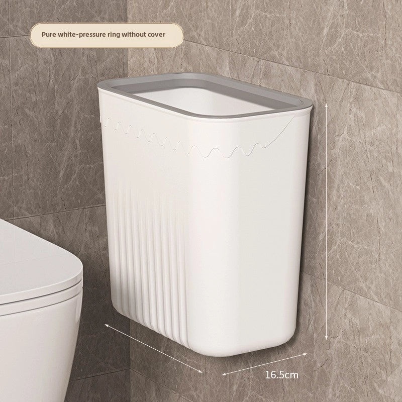Punch-Free Wall Mounted Trash Can with Lid for Kitchen Bathroom Living Room | Home Organization & Storage